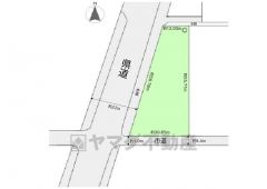 県道と市道の2方向に面した361坪の角地